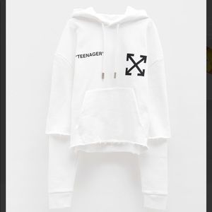 NWT  OFF-WHITE PRINTED HOODIE SIZE M